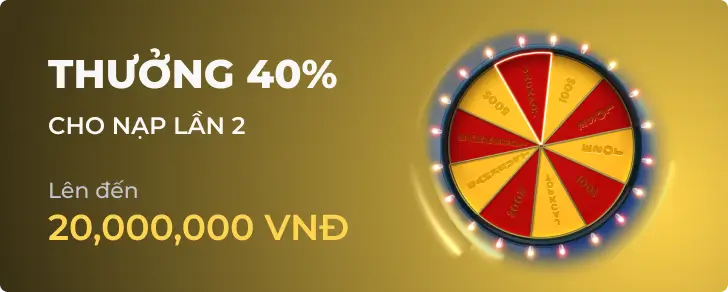 Khuyến mãi thưởng nạp lại 40% cho người chơi